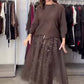 Set 2 pezzi da donna composto da top in maglia e abito in rete