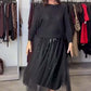 Set 2 pezzi da donna composto da top in maglia e abito in rete