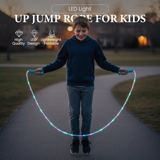 📢📢Acquistane 2, ottienine 1 gratis! Corda per saltare con luci LED per bambini – 3 modalità luminose, lunghezza regolabile e manici antiscivolo! ⏰✨👧