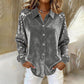 Camicia da donna a maniche lunghe con paillettes e bottoni