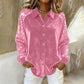 Camicia da donna a maniche lunghe con paillettes e bottoni