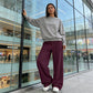 Pantaloni casual a vita alta e taglio ampio da donna
