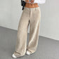 Pantaloni casual a vita alta e taglio ampio da donna