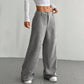 Pantaloni casual a vita alta e taglio ampio da donna