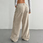 Pantaloni casual a vita alta e taglio ampio da donna