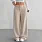 Pantaloni casual a vita alta e taglio ampio da donna