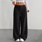 Pantaloni casual a vita alta e taglio ampio da donna