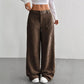 Pantaloni casual a vita alta e taglio ampio da donna