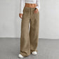 Pantaloni casual a vita alta e taglio ampio da donna