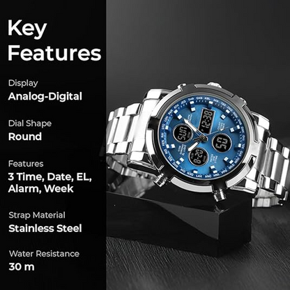 ⌚ 63% DI SCONTO! 🪖 Orologio Militare Uomo Impermeabile – Display Analogico-Digitale, Cinturino Acciaio & Resistente agli Urti 🛡️