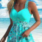 Costume da bagno a due pezzi con top con spalline e pantaloncini aderenti