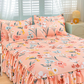 🔈🔈 OFFERTA LAMPO - SCONTO DEL 60% ⚡ Set di 3 Gonne da Letto con Volant 🛏️ – Stampa Floreale & Design a Doppio Strato!