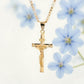 ⏰ BUY 1 GET 1 FREE!✝️Gold-Tone Crucifix Pendant Necklace