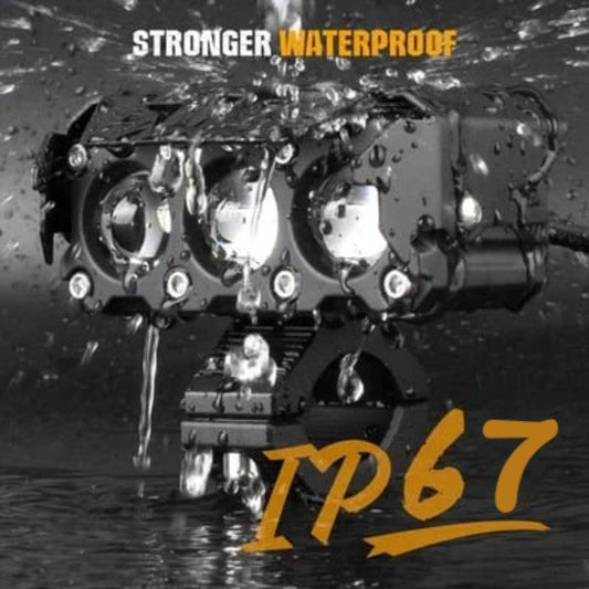 💎50% DI SCONTO! 💎 Faro Ausiliario LED per Moto – 4500 Lumen, 2 Modalità (Giallo/Bianco) & IP67