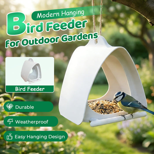 Mangiatoia per uccelli sospesa moderna per giardini esterni