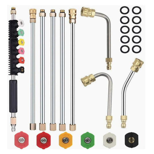 💧 50% DI SCONTO! 🚿 Set di Canne per Pulizia ad Alta Pressione 4000 PSI (10 PEZZI) – Portata Estesa, Resistenza alla Corrosione & Attacco Rapido 🔧