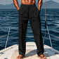 Pantaloni da Uomo alla Moda in Lino - Vestibilità Morbida con Tasche