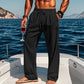 Pantaloni da Uomo alla Moda in Lino - Vestibilità Morbida con Tasche