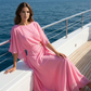 Completo Elegante con Top a Mantella e Pantaloni a Portafoglio