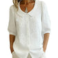 Camicia con collo retrò ricamato con fiori