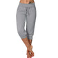 🌿🧶 Drawstring Waist Cropped Sweatpants for Lounging 🏠💤