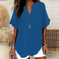 👚SCONTO DEL 61%! 🔥Top alla moda a maniche corte, ampio, con scollo a V profondo, orlo asimmetrico e tessuto leggero (5 colori, taglie dalla S alla 2XL) 🌸