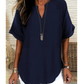 👚SCONTO DEL 61%! 🔥Top alla moda a maniche corte, ampio, con scollo a V profondo, orlo asimmetrico e tessuto leggero (5 colori, taglie dalla S alla 2XL) 🌸