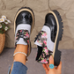 Scarpe Brogue Platform da Donna con Stampa Floreale