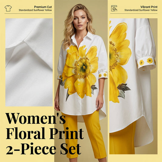 Completo a due pezzi con stampa floreale da donna