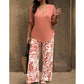 ⏳Time-Limited Special⏰Women's V-Neck Blouse & Printed Wide-Leg Pants Set