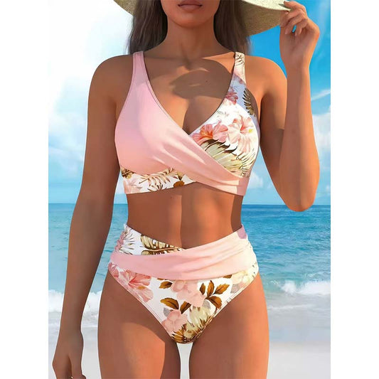 🌺👙 Bikini a vita alta con stampa floreale – Effetto valorizzante e snellente, stile vacanziero delicato✨✅