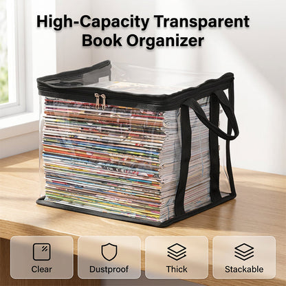 Borsa porta libri trasparente, capiente, antipolvere e resistente all'umidità.