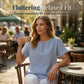 Women's Casual Striped Henley Shirt