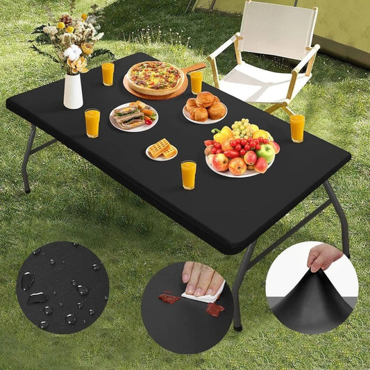 📏 Copertura estensibile per tavolo – Adatta per tavoli da 4ft, 6ft e 8ft! ✨ Facile da applicare, impermeabile e resistente al vento – perfetta per interni ed esterni. 🍽️💧