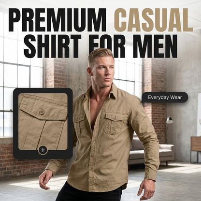 ⏳🔥SCONTO DEL 50% PER UN PERIODO LIMITATO! 👔 Camicia casual da uomo a maniche lunghe con tasche – Comoda ed elegante ✨