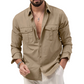 ⏳🔥SCONTO DEL 50% PER UN PERIODO LIMITATO! 👔 Camicia casual da uomo a maniche lunghe con tasche – Comoda ed elegante ✨