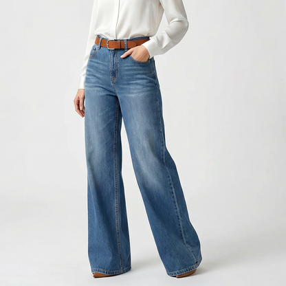 Women's High-Waist Wide-Leg Denim Jeans