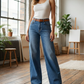 Women's High-Waist Wide-Leg Denim Jeans