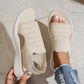 Sandali con plateau da donna in maglia traspirante