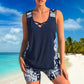 ✨ Sporty Two-Piece Bathing Suit – Criss-Cross Neck, Boy Shorts, Quick-Dry 🏄‍♀️