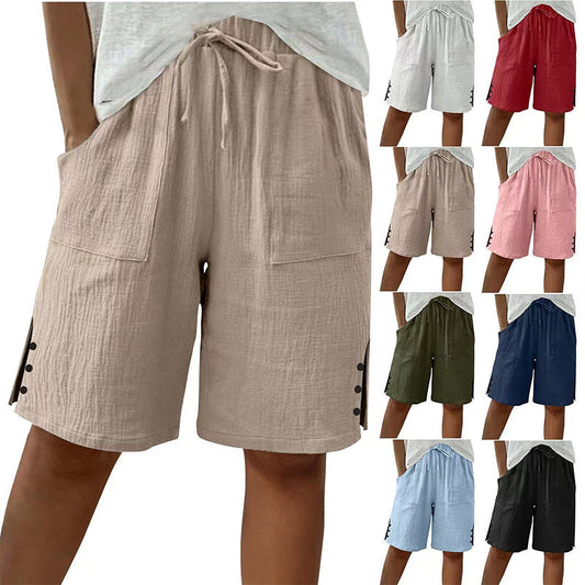 👖 Pantaloncini estivi con bottoni laterali: eleganti, traspiranti e comodi per le giornate calde!