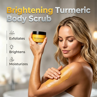 🛁SCONTO DEL 50%🧴 Scrub corpo illuminante alla curcuma | Esfoliazione con sale marino naturale · Olio di jojoba nutriente · Attenua l'aspetto spento · Per viso e corpo