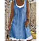 ⭐ Oltre 5.000 recensioni positive! Abito da donna a due pezzi in finta denim stampato
