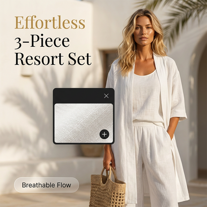✨🌴 Elegante completo da resort da donna in 3 pezzi, leggero e comodo per i viaggi.
