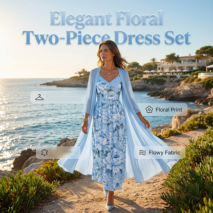 🌸👗Elegante completo a due pezzi con motivi floreali da donna: il look perfetto per le vacanze estive✨