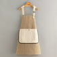 Tablier ajustable en coton et lin avec poches