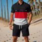 👕☀️ OFFERTA LAMPO SCONTO DEL 50%! Completo da uomo composto da polo e pantaloncini – Tessuto in poliestere traspirante, colletto classico, elastico in vita, 10 colori, taglie dalla S alla 4XL ✨