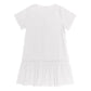 Abito da donna con annodatura, abito estivo ampio in cotone e lino, con orlo a balze, abito casual a maniche corte