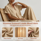 Ensemble d'intérieur pour femme composé d'un haut à col en V et d'un pantalon à jambes larges