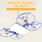 Ventilatore a 3 velocità con attacco E27, modello drone, con luce e telecomando.